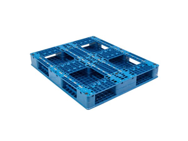 1200x1000 Six Runner Open Deck Rackable and Stackable Plastic Pallet F1210WTA Cruciform Perimeter Base