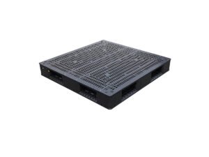 1100x1100 Six Runner Open Deck Rackable & Stackable Plastic Pallet F1111WTC