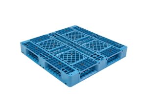 1100x1100 Six Runner Open Deck Rackable and Stackable Plastic Pallet P1111WTD