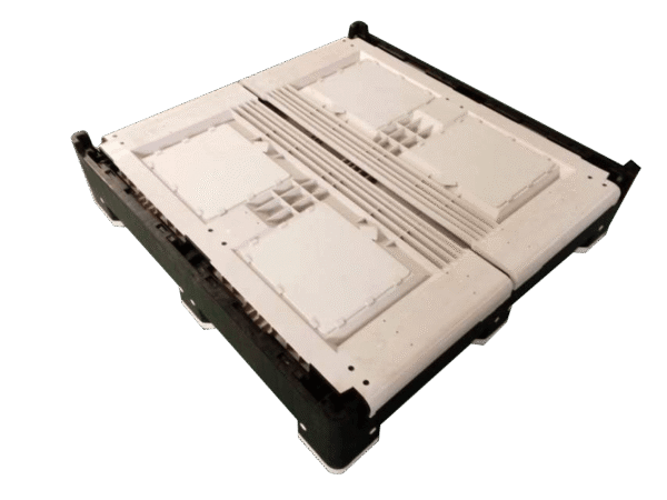 1160x1160 Collapsible Vented Plastic Pallet Bin 1162W Folded