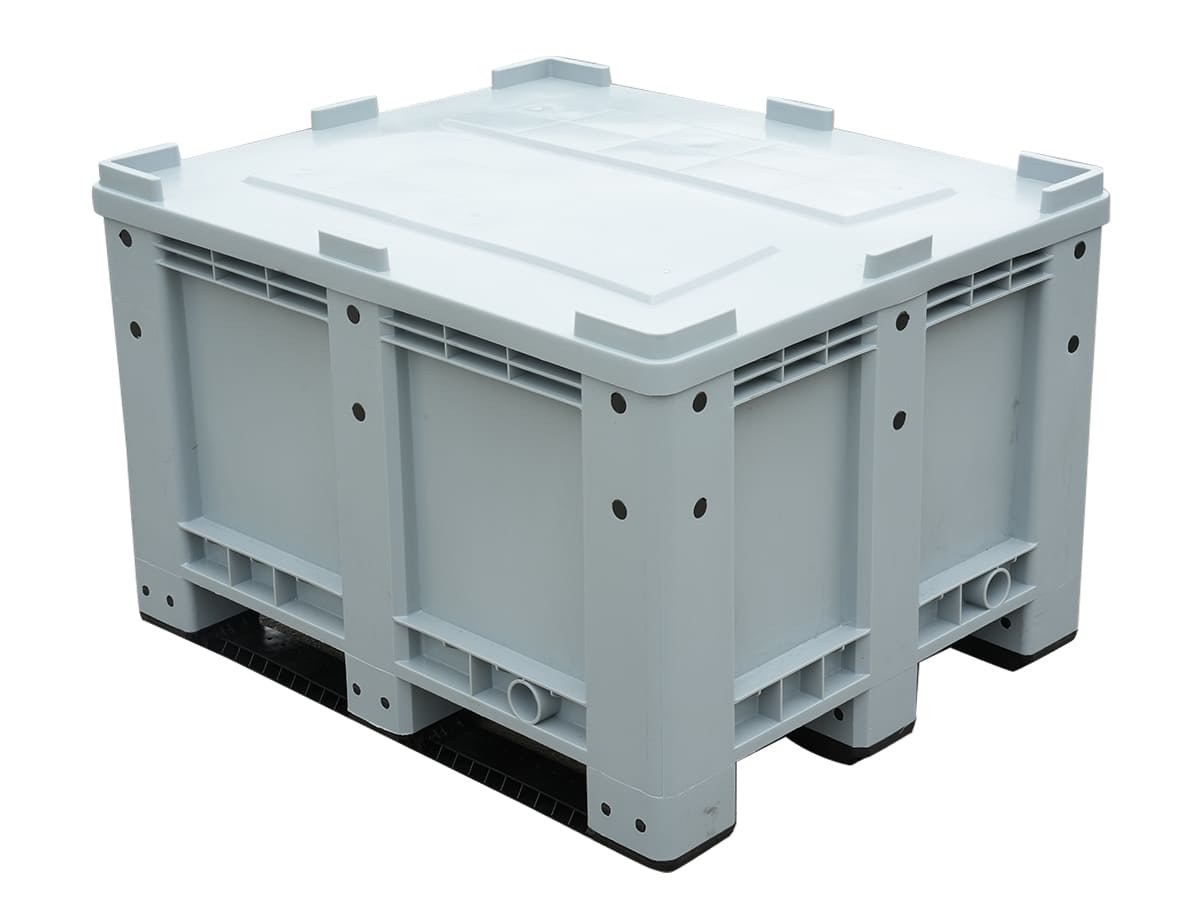 1200x1000 fixed wall Plastic Pallet Bin with lid 1210FK
