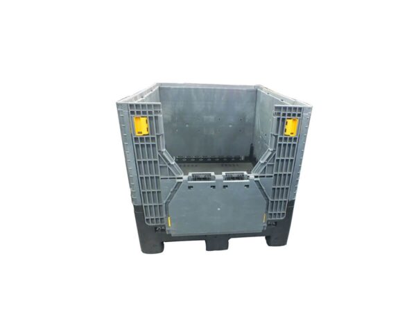 1200x1000 Solid Wall Collapsible Plastic Bulk Container 1210A With Drop Door Open