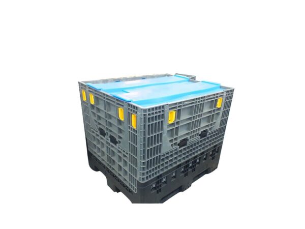 1200x1000 Solid Wall Collapsible Plastic Bulk Container 1210A With Lids