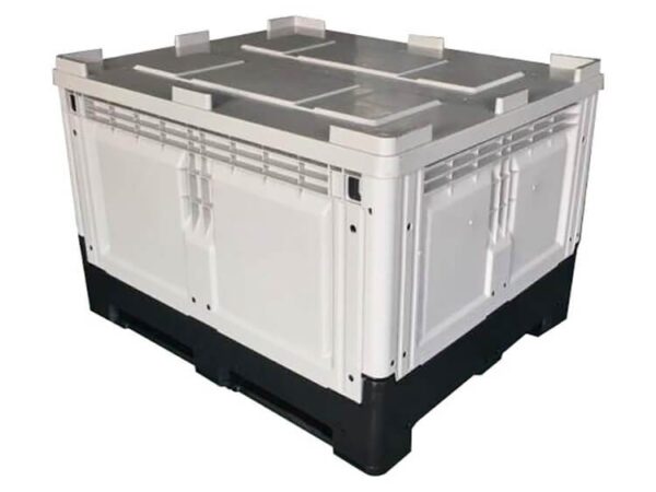 1200x1000 Solid Wall Foldable Plastic Pallet Container Bin With Lid 1210S