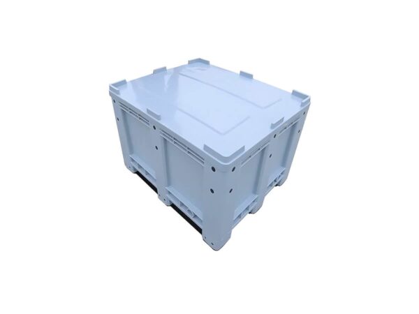 1200x1000 Solid Wall Rigid Plastic Pallet Container Bin 1210FK With Lid