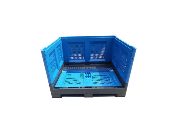 1200x1000 Vented Wall Collapsible Plastic Pallet Container Bin 1210E Half Folded