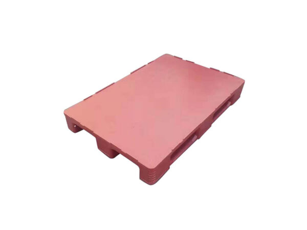 1200×800 Three Runner Solid Top Hygienic Rackable Plastic Pallets With Safety Rims F1208PHB