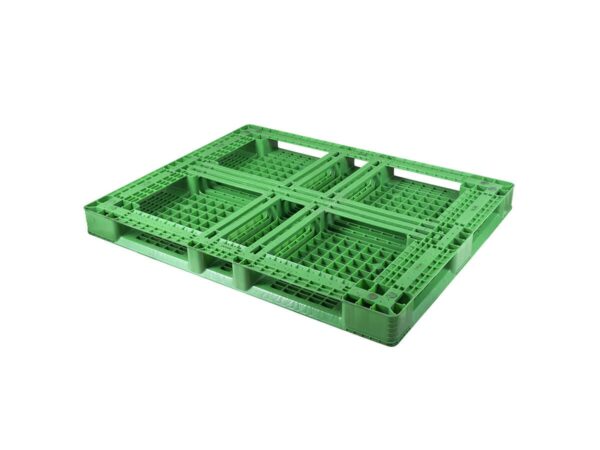 1420x1120 Six Runner Open Deck Rackable & Stackable Plastic Pallet Picture Frame Bottom Support P142112WTA