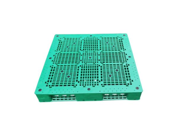 1200x1100 Six Runner Open Deck Rackable & Stackable Plastic Pallet F1211WTB - Image 2