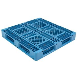 1100x1100 Six Runner Open Deck Rackable and Stackable Plastic Pallet P1111WTD