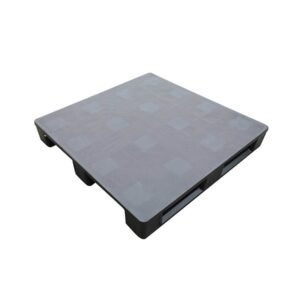 1100x1100 Three Runner Solid Top Hygienic Rackable Black Plastic Pallet F1111PHBB